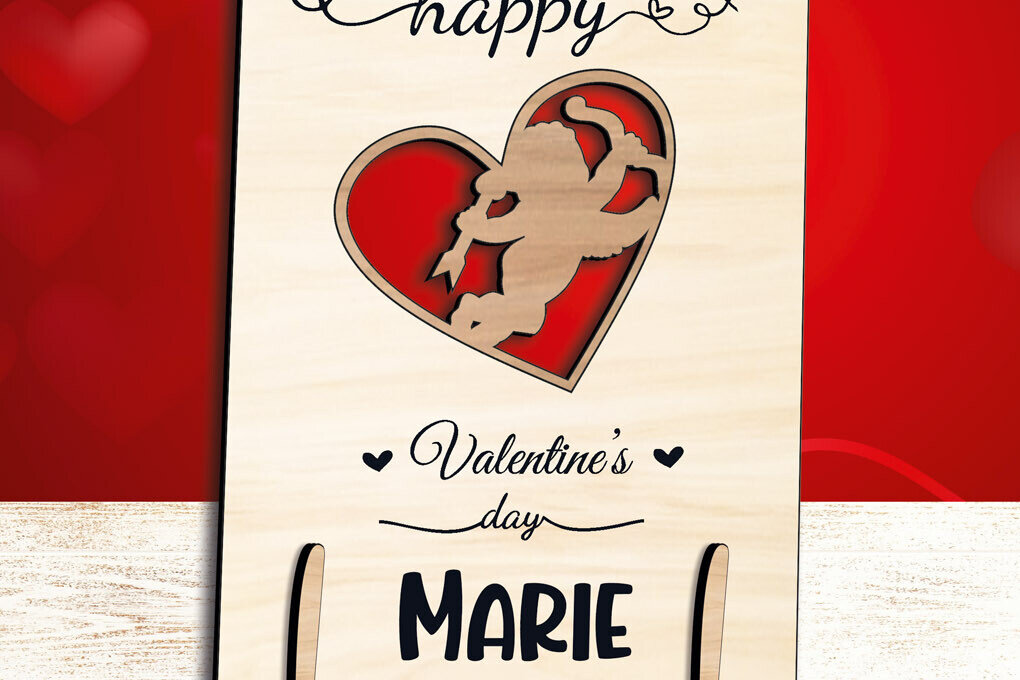 Intra απο ξύλο plywood 3mm-4mm πάχος – Δώρο κάρτα αγάπης Έρως για την ημέρα του Αγίου Βαλεντίνου Δίασταση  20x20 cm INTRAFABR-111871141