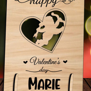 Intra απο ξύλο plywood 3mm-4mm πάχος – Δώρο κάρτα αγάπης Έρως για την ημέρα του Αγίου Βαλεντίνου Δίασταση  20x20 cm INTRAFABR-111871141 - Image 2