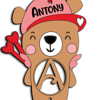 Intra απο ξύλο plywood 3mm-4mm πάχος – Ημέρα του Αγίου Βαλεντίνου Γράμμα μια αρκούδα Έρως Δίασταση 20x20 cm INTRAFABR-111931916 - Image 3