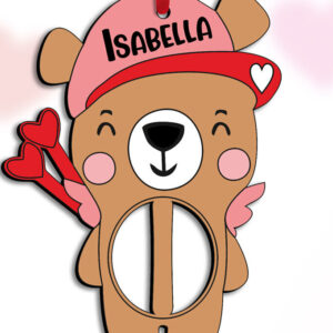 Intra απο ξύλο plywood 3mm-4mm πάχος – Γράμμα του Αγίου Βαλεντίνου I Bear Cupid Δίασταση  20x20 cm INTRAFABR-111973373