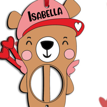 Intra απο ξύλο plywood 3mm-4mm πάχος – Γράμμα του Αγίου Βαλεντίνου I Bear Cupid Δίασταση  20x20 cm INTRAFABR-111973373 - Image 2