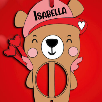 Intra απο ξύλο plywood 3mm-4mm πάχος – Γράμμα του Αγίου Βαλεντίνου I Bear Cupid Δίασταση  20x20 cm INTRAFABR-111973373 - Image 3