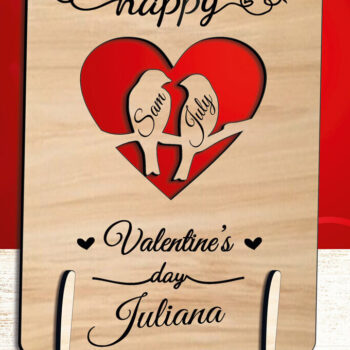 Intra απο ξύλο plywood 3mm-4mm πάχος – Ημέρα του Αγίου Βαλεντίνου Love Bird Ζευγάρι Δίασταση 20x20 cm INTRAFABR-111871546 - Image 2