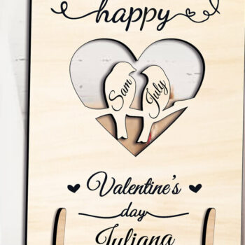 Intra απο ξύλο plywood 3mm-4mm πάχος – Ημέρα του Αγίου Βαλεντίνου Love Bird Ζευγάρι Δίασταση 20x20 cm INTRAFABR-111871546 - Image 3