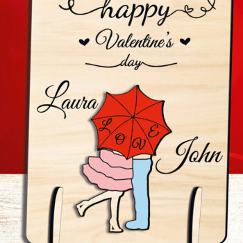 Intra απο ξύλο plywood 3mm-4mm πάχος – Ομπρέλα ζεύγους αγάπης του Αγίου Βαλεντίνου Δίασταση 20x20 cm INTRAFABR-111931742 - Image 1