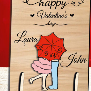 Intra απο ξύλο plywood 3mm-4mm πάχος – Ομπρέλα ζεύγους αγάπης του Αγίου Βαλεντίνου Δίασταση 20x20 cm INTRAFABR-111931742 - Image 3