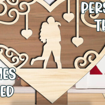 Intra απο ξύλο plywood 3mm-4mm πάχος – Ζευγάρι αγάπης για την ημέρα του Αγίου Βαλεντίνου Δίασταση  20x20 cm INTRAFABR-113409300 - Image 3