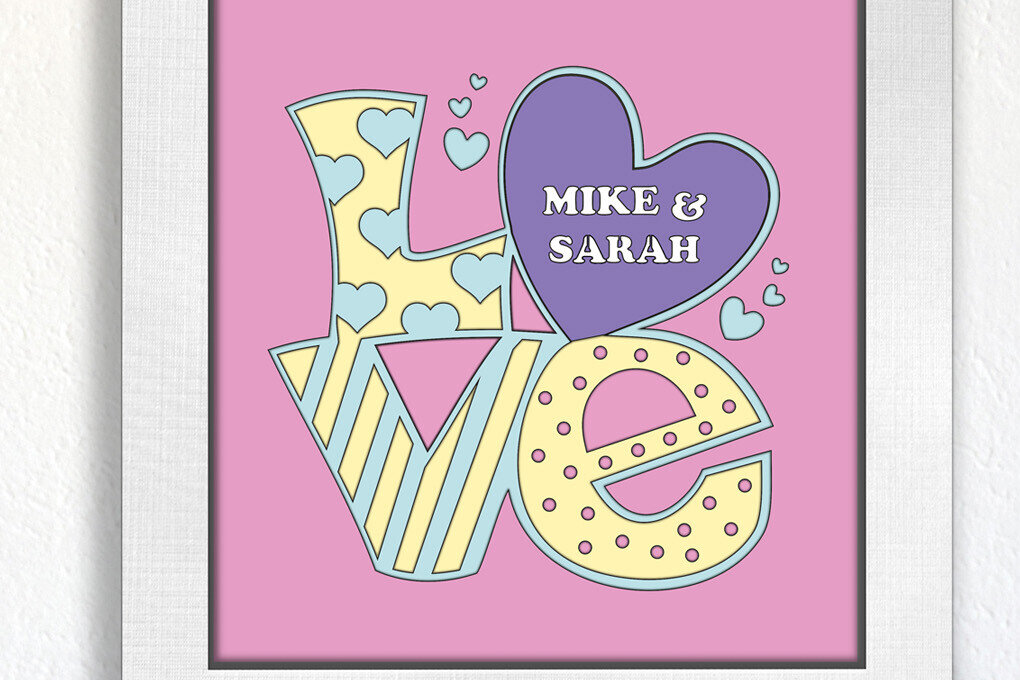 Intra απο ξύλο plywood 3mm-4mm πάχος – St. Valentine's Love Romantic Shadow Box Δίασταση  20x20 cm INTRAFABR-103586889