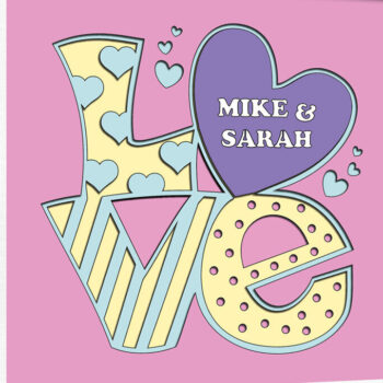 Intra απο ξύλο plywood 3mm-4mm πάχος – St. Valentine's Love Romantic Shadow Box Δίασταση 20x20 cm INTRAFABR-103586889 - Image 2