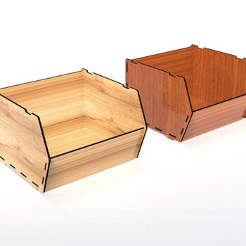 Intra απο ξύλο plywood 3mm-4mm πάχος – Αρχείο κοπής λέιζερ με δυνατότητα στοίβαξης κουτιού αποθήκευσης Δίασταση  20x20 cm INTRAFABR-105145579 - Image 3