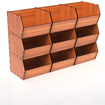 Intra απο ξύλο plywood 3mm-4mm πάχος – Αρχείο κοπής λέιζερ με δυνατότητα στοίβαξης κουτιού αποθήκευσης Δίασταση  20x20 cm INTRAFABR-105145579 - Image 4