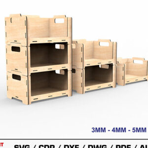 Intra απο ξύλο plywood 3mm-4mm πάχος – Αρχείο κοπής λέιζερ με δυνατότητα στοίβαξης κουτιού αποθήκευσης Δίασταση  20x20 cm INTRAFABR-105145695