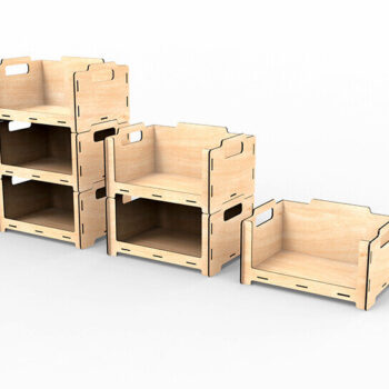 Intra απο ξύλο plywood 3mm-4mm πάχος – Αρχείο κοπής λέιζερ με δυνατότητα στοίβαξης κουτιού αποθήκευσης Δίασταση  20x20 cm INTRAFABR-105145695 - Image 3