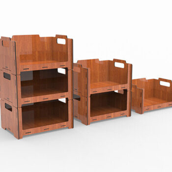 Intra απο ξύλο plywood 3mm-4mm πάχος – Αρχείο κοπής λέιζερ με δυνατότητα στοίβαξης κουτιού αποθήκευσης Δίασταση  20x20 cm INTRAFABR-105145695 - Image 4