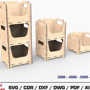 Intra απο ξύλο plywood 3mm-4mm πάχος – Αρχείο κοπής λέιζερ με δυνατότητα στοίβαξης κουτιού αποθήκευσης Δίασταση  20x20 cm INTRAFABR-105145840