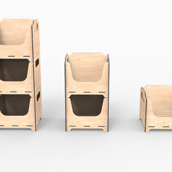 Intra απο ξύλο plywood 3mm-4mm πάχος – Αρχείο κοπής λέιζερ με δυνατότητα στοίβαξης κουτιού αποθήκευσης Δίασταση  20x20 cm INTRAFABR-105145840 - Image 2