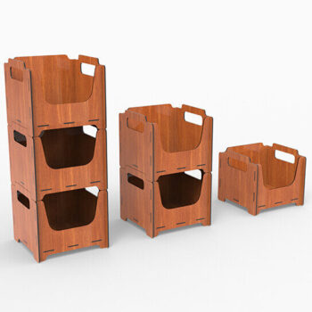 Intra απο ξύλο plywood 3mm-4mm πάχος – Αρχείο κοπής λέιζερ με δυνατότητα στοίβαξης κουτιού αποθήκευσης Δίασταση  20x20 cm INTRAFABR-105145840 - Image 5