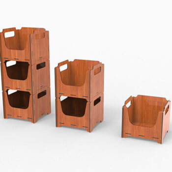 Intra απο ξύλο plywood 3mm-4mm πάχος – Αρχείο κοπής λέιζερ με δυνατότητα στοίβαξης κουτιού αποθήκευσης Δίασταση  20x20 cm INTRAFABR-105145840 - Image 6