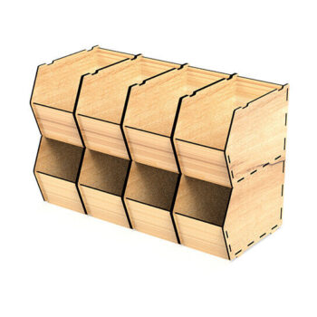 Intra απο ξύλο plywood 3mm-4mm πάχος – Αρχείο κοπής λέιζερ με δυνατότητα στοίβαξης κουτιού αποθήκευσης Δίασταση 20x20 cm INTRAFABR-105145528 - Image 2