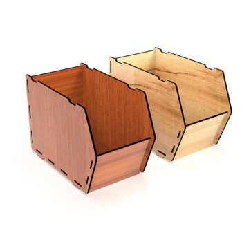 Intra απο ξύλο plywood 3mm-4mm πάχος – Αρχείο κοπής λέιζερ με δυνατότητα στοίβαξης κουτιού αποθήκευσης Δίασταση 20x20 cm INTRAFABR-105145528 - Image 3
