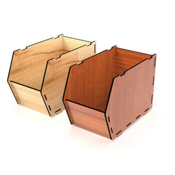 Intra απο ξύλο plywood 3mm-4mm πάχος – Αρχείο κοπής λέιζερ με δυνατότητα στοίβαξης κουτιού αποθήκευσης Δίασταση 20x20 cm INTRAFABR-105145528 - Image 4