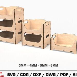 Intra απο ξύλο plywood 3mm-4mm πάχος – Αρχεία κοπής λέιζερ με δυνατότητα στοίβαξης κουτιού αποθήκευσης Δίασταση  20x20 cm INTRAFABR-90417809