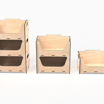 Intra απο ξύλο plywood 3mm-4mm πάχος – Αρχεία κοπής λέιζερ με δυνατότητα στοίβαξης κουτιού αποθήκευσης Δίασταση  20x20 cm INTRAFABR-90417809 - Image 2