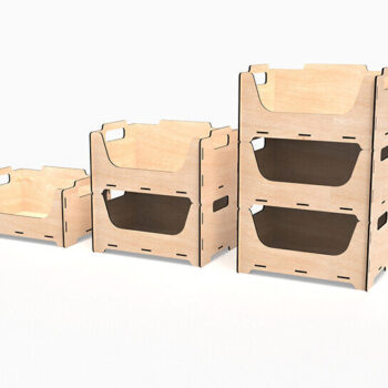 Intra απο ξύλο plywood 3mm-4mm πάχος – Αρχεία κοπής λέιζερ με δυνατότητα στοίβαξης κουτιού αποθήκευσης Δίασταση  20x20 cm INTRAFABR-90417809 - Image 3