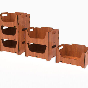 Intra απο ξύλο plywood 3mm-4mm πάχος – Αρχεία κοπής λέιζερ με δυνατότητα στοίβαξης κουτιού αποθήκευσης Δίασταση  20x20 cm INTRAFABR-90417809 - Image 5