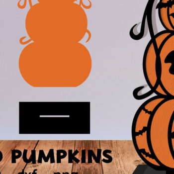 Intra απο ξύλο plywood 3mm-4mm πάχος – Στοιβαγμένες κολοκύθες Halloween Δίασταση 20x20 cm INTRAFABR-79071536 - Image 1