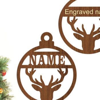 Intra απο ξύλο plywood 3mm-4mm πάχος – Χριστουγεννιάτικο στολίδι ελαφιού Δίασταση  20x20 cm INTRAFABR-77300504 - Image 1