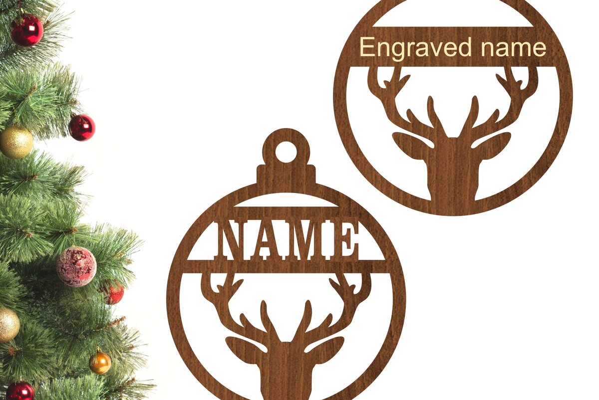 Intra απο ξύλο plywood 3mm-4mm πάχος – Χριστουγεννιάτικο στολίδι ελαφιού Δίασταση  20x20 cm INTRAFABR-77300504