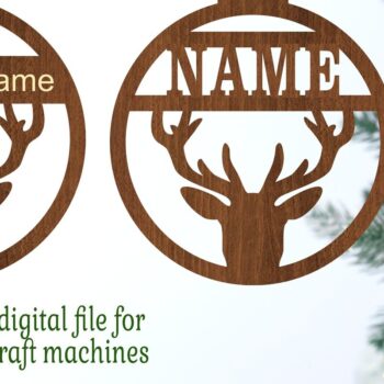 Intra απο ξύλο plywood 3mm-4mm πάχος – Χριστουγεννιάτικο στολίδι ελαφιού Δίασταση  20x20 cm INTRAFABR-77300504 - Image 2