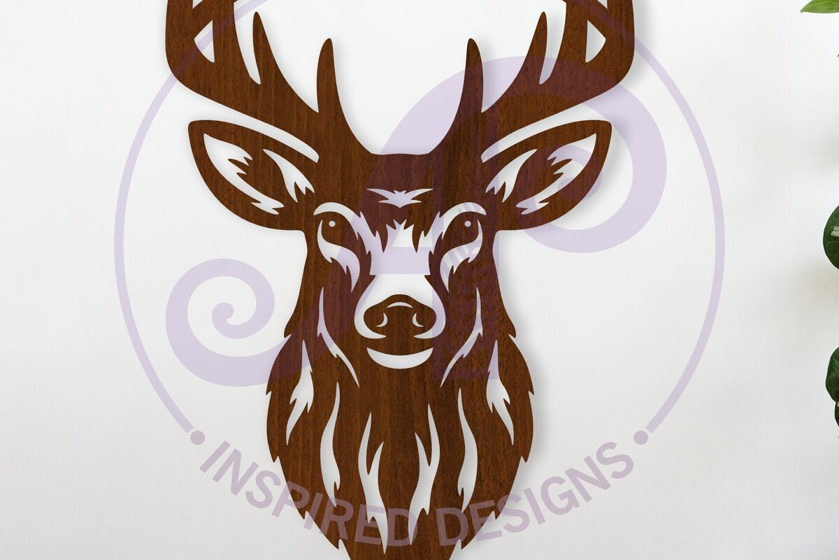 Intra απο ξύλο plywood 3mm-4mm πάχος – Επιγραφή τοίχου με πρόσωπο ελαφιού ελαφιού, Αρχείο. Δίασταση  40x30 cm INTRAFABR-116304313