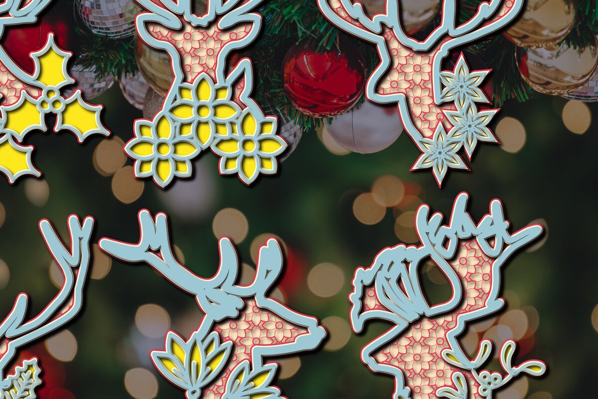 Intra απο ξύλο plywood 3mm-4mm πάχος – Αρχείο αποκοπής δέσμης με στρώσεις κεφαλής ελαφιού Δίασταση  20x20 cm INTRAFABR-36303728