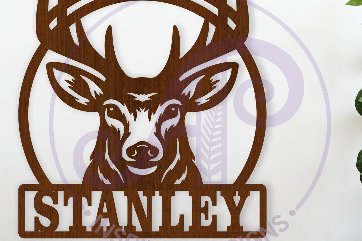 Intra απο ξύλο plywood 3mm-4mm πάχος – Όνομα κεφαλής ελαφιού Επιγραφή τοίχου, Αρχείο Δίασταση  40x30 cm INTRAFABR-116238370