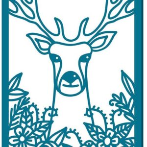 Intra απο ξύλο plywood 3mm-4mm πάχος – Αρχείο κομμένου Card Stag in Flowers Δίασταση  20x20 cm INTRAFABR-40530513
