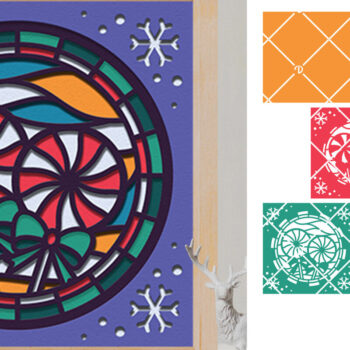 Intra απο ξύλο plywood 3mm-4mm πάχος – Χριστουγεννιάτικο κουτί καραμέλας βιτρό Δίασταση  20x20 cm INTRAFABR-76492815 - Image 1