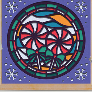 Intra απο ξύλο plywood 3mm-4mm πάχος – Χριστουγεννιάτικο κουτί καραμέλας βιτρό Δίασταση  20x20 cm INTRAFABR-76492815 - Image 2