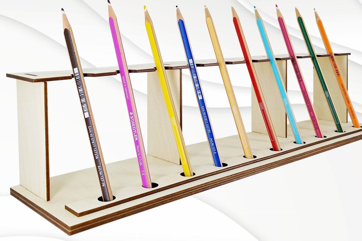 Intra απο ξύλο plywood 3mm-4mm πάχος – Σταθείτε για 10 στυλό. Διανυσματικά αρχεία κοπής με λέιζερ Δίασταση  20x20 cm INTRAFABR-82782332