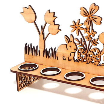 Intra απο ξύλο plywood 3mm-4mm πάχος – Στάση για Πασχαλινά αυγά με 8 τρύπες Δίασταση  20x20 cm INTRAFABR-92829523 - Image 1