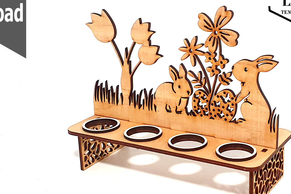 Intra απο ξύλο plywood 3mm-4mm πάχος – Στάση για Πασχαλινά αυγά με 8 τρύπες Δίασταση  20x20 cm INTRAFABR-92829523