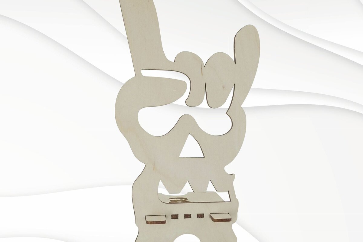 Intra απο ξύλο plywood 3mm-4mm πάχος – Τηλέφωνο βάσης, κρανίο μοτίβο λέιζερ Δίασταση  20x20 cm INTRAFABR-74570509