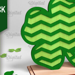 Intra απο ξύλο plywood 3mm-4mm πάχος – Stand St. Patrick's Shamrock Δίασταση  20x20 cm INTRAFABR-88610022