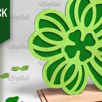 Intra απο ξύλο plywood 3mm-4mm πάχος – Stand St. Patrick's Shamrock Δίασταση 20x20 cm INTRAFABR-88610333 - Image 1