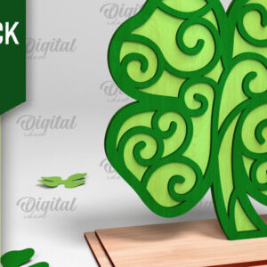 Intra απο ξύλο plywood 3mm-4mm πάχος – Stand St. Patrick's Shamrock Δίασταση  20x20 cm INTRAFABR-88610459