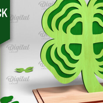 Intra απο ξύλο plywood 3mm-4mm πάχος – Stand St. Patrick's Shamrock Δίασταση  20x20 cm INTRAFABR-88610821 - Image 1
