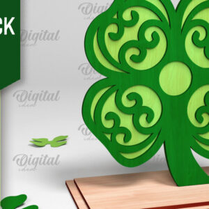 Intra απο ξύλο plywood 3mm-4mm πάχος – Stand St. Patrick's Shamrock Δίασταση  20x20 cm INTRAFABR-88610895