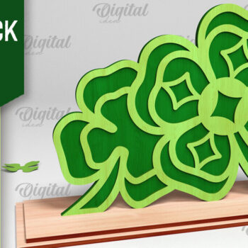 Intra απο ξύλο plywood 3mm-4mm πάχος – Stand St. Patrick's Shamrock Δίασταση  20x20 cm INTRAFABR-88611068 - Image 1