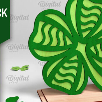 Intra απο ξύλο plywood 3mm-4mm πάχος – Stand St. Patrick's Shamrock Δίασταση  20x20 cm INTRAFABR-88609916 - Image 1